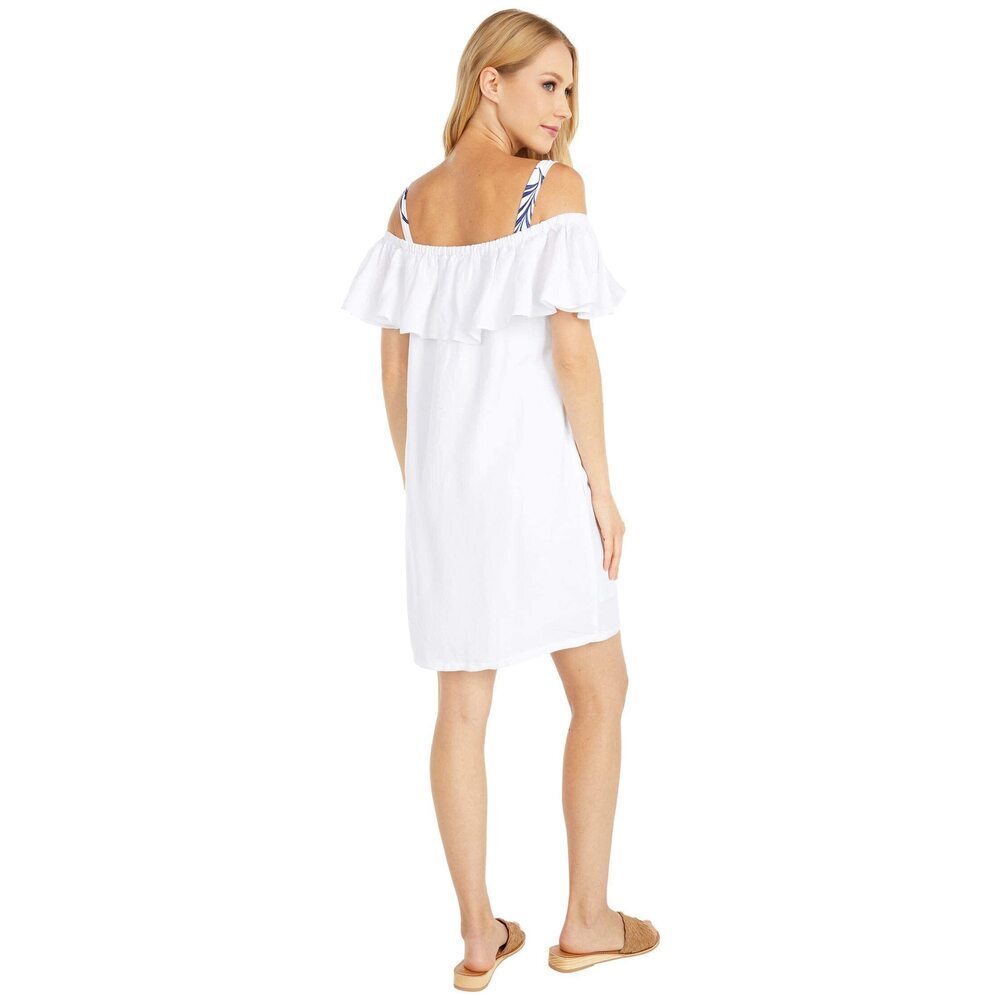 Tommy Bahama Women's Off-The-Shoulder Dress Cover-Up White MD 10-12 - Picture 3 of 4